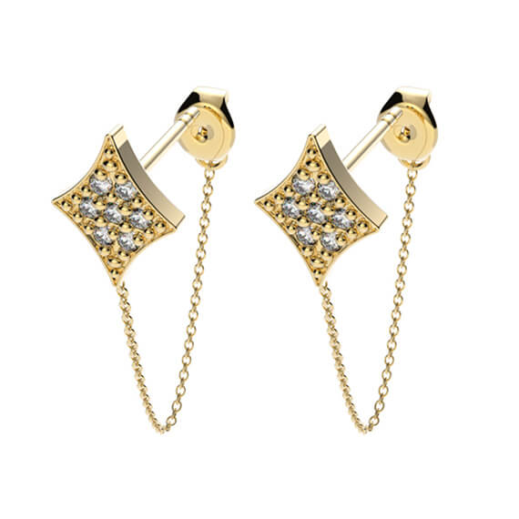 pendientes oro cadenita